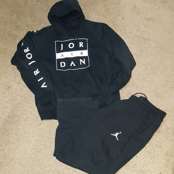 black and white jordan sweatsuit